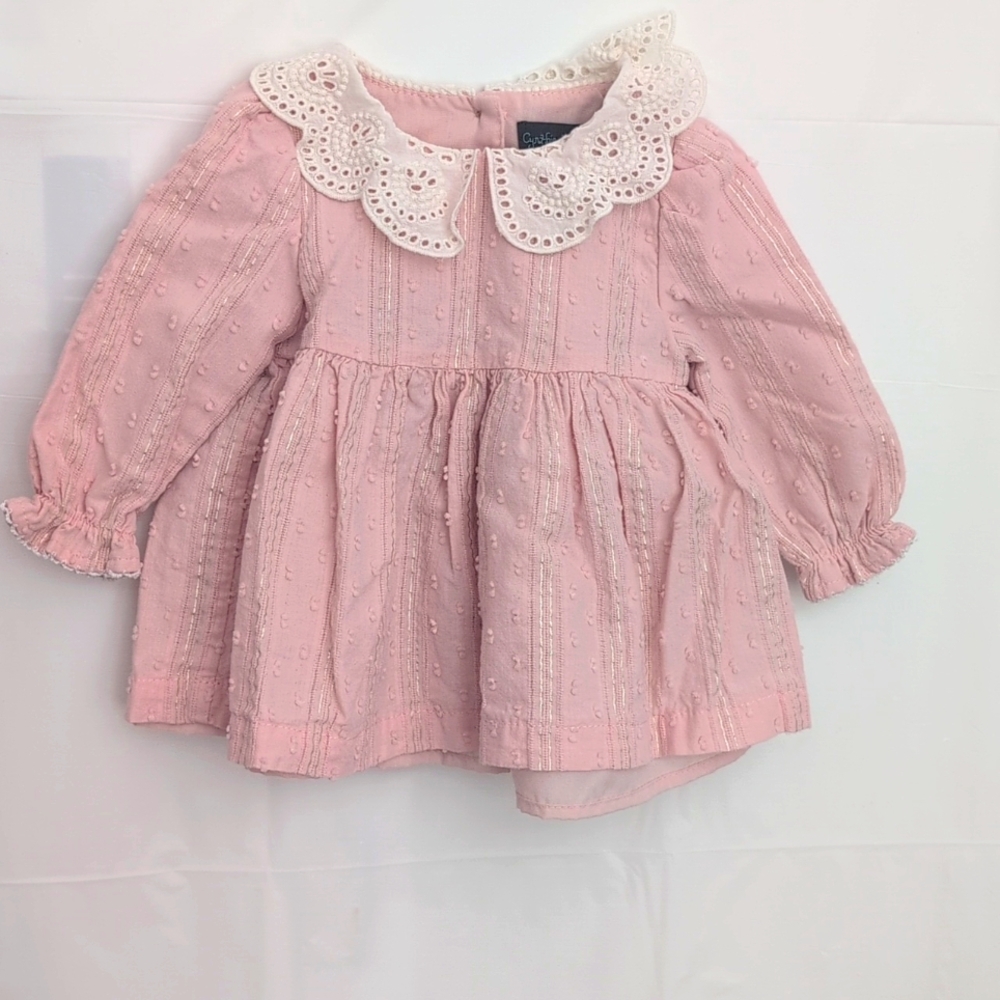 Cynthia Rowley Pink Baby Dress with Lace Collar